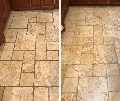 tile before and after clean grout lines